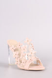Floral Applique Perspex Mule Heel