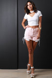 Mock Choker V-Neck Crop Top