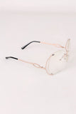 Oversized Clear Lenses Rimless Butterfly Glasses