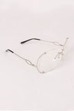 Oversized Clear Lenses Rimless Butterfly Glasses