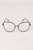 Simple Oversized Clear Lenses Cat Eyed Glasses
