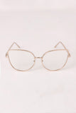 Simple Oversized Clear Lenses Cat Eyed Glasses