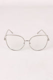 Simple Oversized Clear Lenses Cat Eyed Glasses