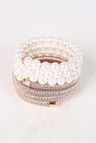 Metallic Wire Wrap Around Pearl Bracelet