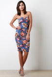 Strapless Floral Tube Midi Dress