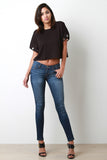 Eyelet Sleeves Boxy Top