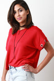 Eyelet Sleeves Boxy Top