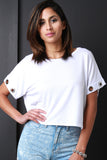 Eyelet Sleeves Boxy Top