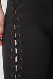 Sleeveless Eyelet Corset Front Lace-Up Jumpsuit