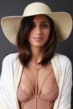 Lace-Up Back Straw Sun Hat
