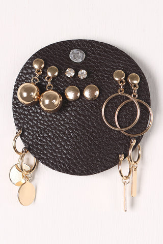Rhinestone Sphere Dangle Earring Set