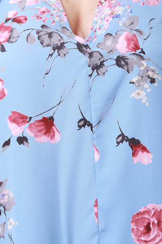 Plus Size Rose Blossom Mock Neck Shift Dress