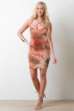 Tie Dye V-Neck Jersey Knit Mini Dress
