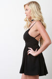Ruched Waist Strappy Back Sleeveless Romper