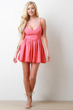Ruched Waist Strappy Back Sleeveless Romper