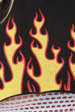 Flame Print Sleeveless Crop Top
