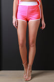 Neon Fishnet Contrast High Waisted Tulip Shorts