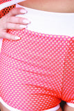 Neon Fishnet Contrast High Waisted Tulip Shorts