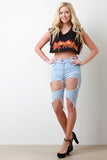 Girl Power Graphic Raw Edge Crop Top