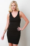 V-Neck Side Lace-Up Corset Mini Dress