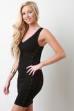 V-Neck Side Lace-Up Corset Mini Dress