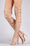 Strappy Open Toe Lace-Up Gladiator Heel