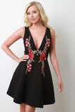 Embroidered Skater Dress