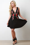 Embroidered Skater Dress