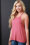 Ribbed Knit Cutout Racerback Sleeveless Top