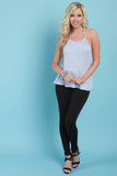 Ribbed Knit Cutout Racerback Sleeveless Top
