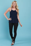 Ribbed Knit Cutout Racerback Sleeveless Top