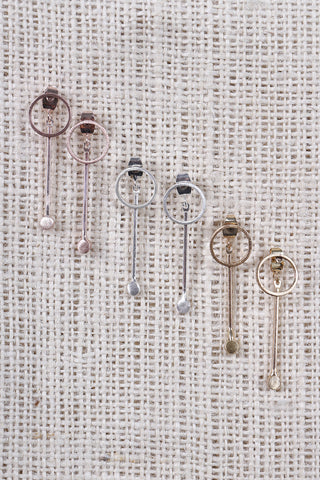 Ring Hoop Front-Back Drop Earring Set
