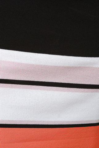 Cutaway Striped Knitted Bodycon Dress