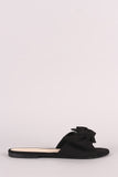 Suede Bow Open Toe Slide Sandal
