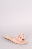 Suede Bow Open Toe Slide Sandal
