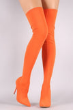 Shoe Republic LA Fitted Elastane Stiletto OTK Boots