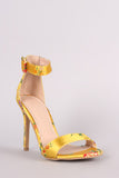 Shoe Republic LA Floral Brocade Satin Ankle Strap Heel