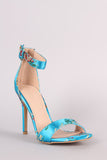 Shoe Republic LA Floral Brocade Satin Ankle Strap Heel
