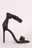 Liliana Satin Open Toe Side Knotted Bow Stiletto Heel