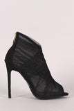 Liliana Semi-Sheer Mesh Tulle Peep Toe Stiletto Booties