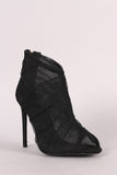 Liliana Semi-Sheer Mesh Tulle Peep Toe Stiletto Booties