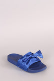 Satin Oversized Bow Slide Sandal