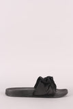 Satin Oversized Bow Slide Sandal