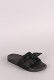 Satin Oversized Bow Slide Sandal
