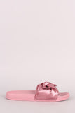 Satin Oversized Bow Slide Sandal