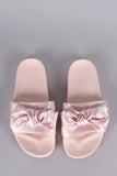 Satin Oversized Bow Slide Sandal