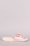 Satin Oversized Bow Slide Sandal