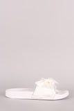 Satin Oversized Bow Slide Sandal