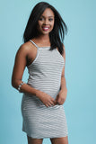 Square Cutaway Ribbed Knit Mini Dress