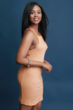 Square Cutaway Ribbed Knit Mini Dress